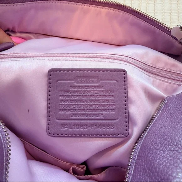 Coach Penelope Lavender Pebbled Leather Medium Women's Shoulder Bag L1063-F14683 - Picture 13 of 16